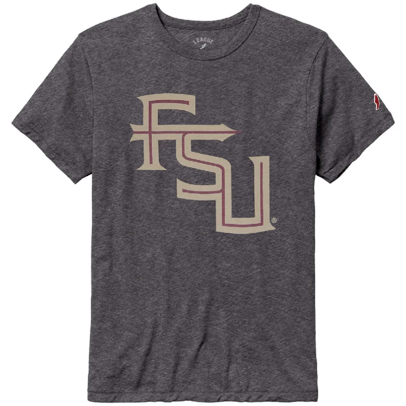 League Women's Stacked FSU Short Sleeve Tri-blend T-shirt - Black