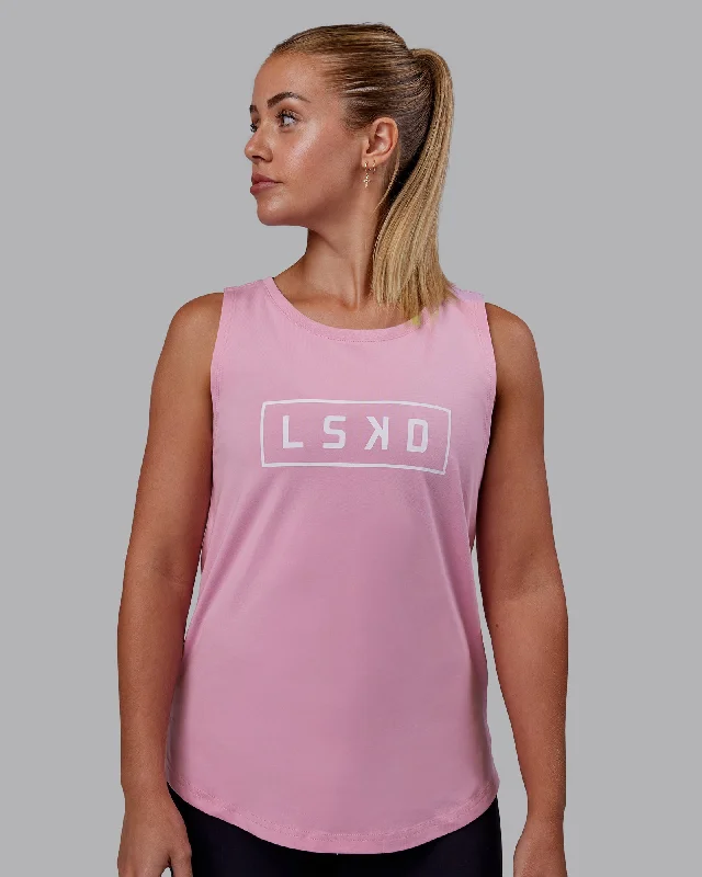 Luna FLXCotton Longline Tank - Bubblegum-White