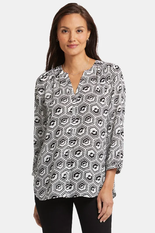 Pintuck Blouse - Night Owl