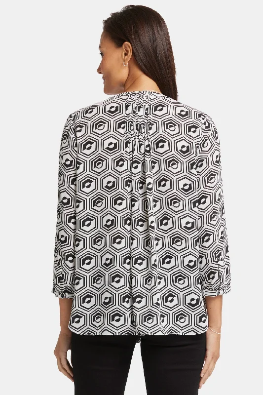 Pintuck Blouse - Night Owl