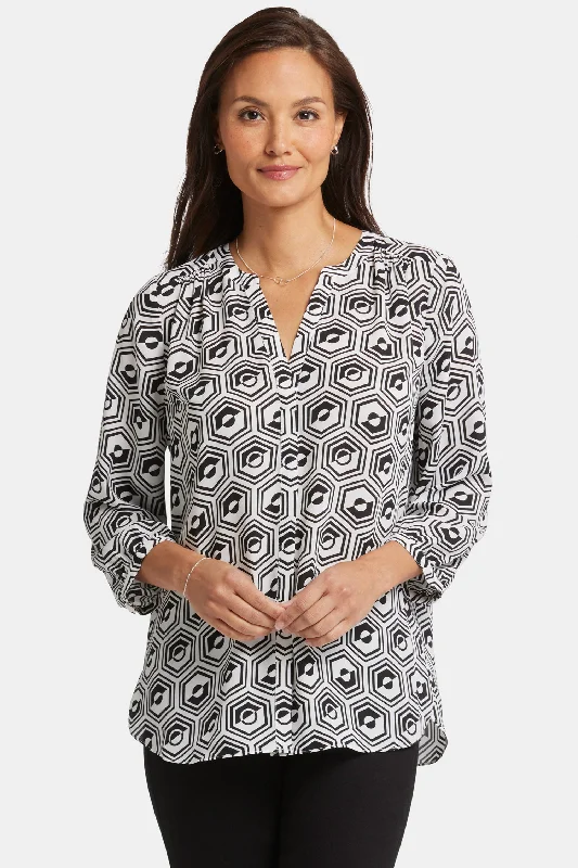 Pintuck Blouse - Night Owl