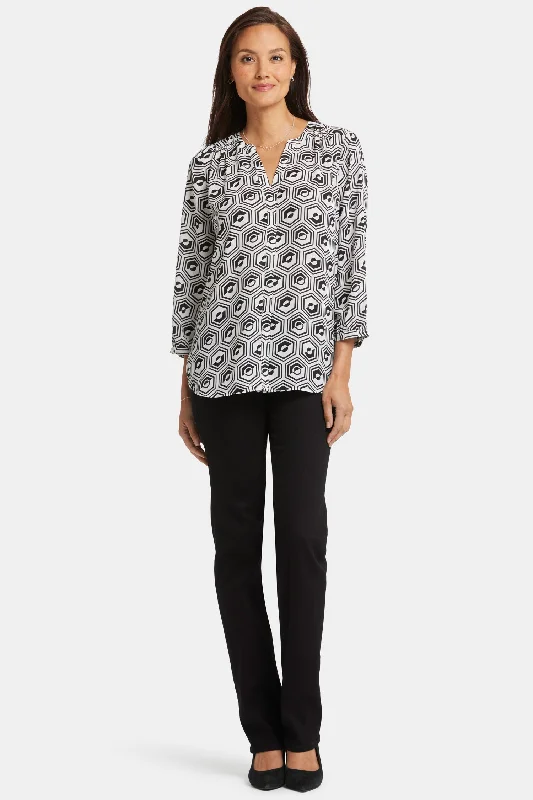 Pintuck Blouse - Night Owl