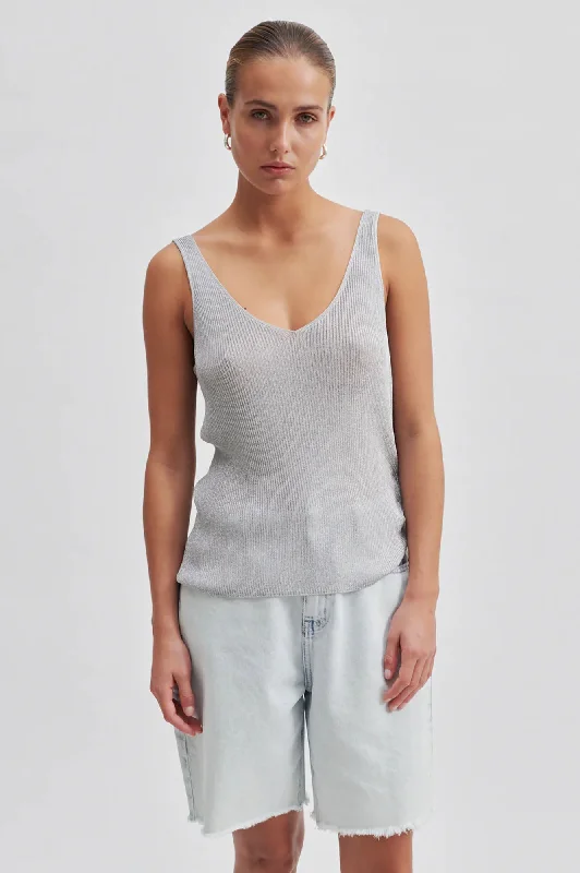 Second Female Ellia Silver Knit Top