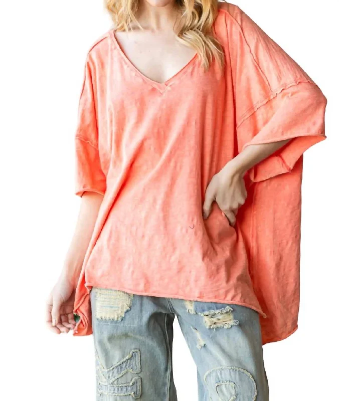 Sherbet T Shirt In Peach Pink