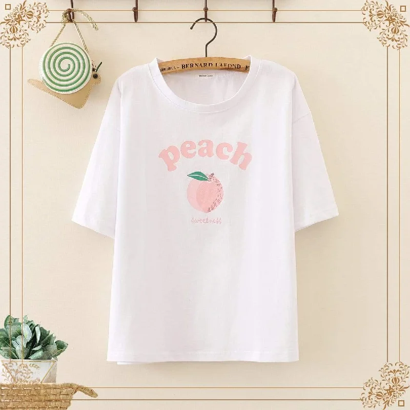 Women's Sweet Peach Printed Tees